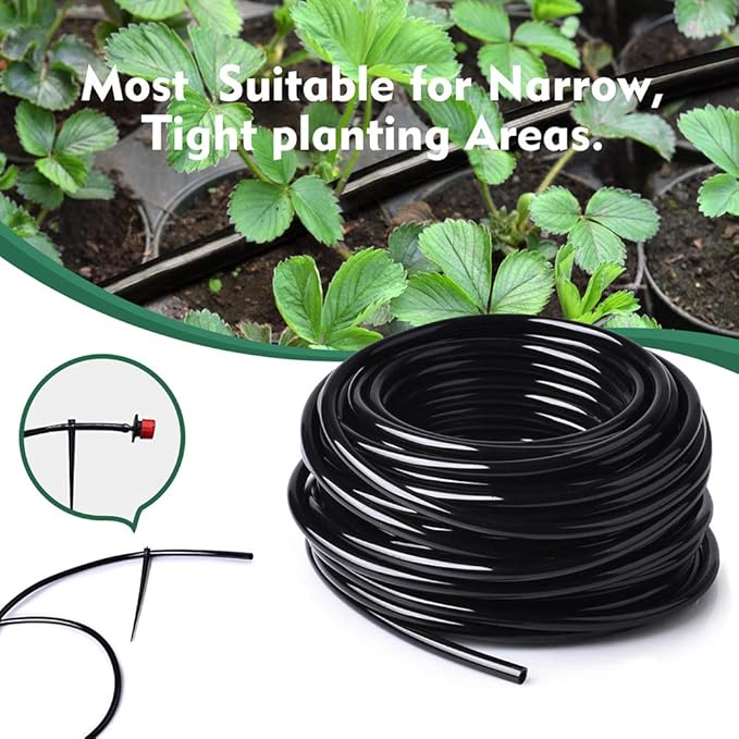 Bonviee 50 FT Blank Distribution Tubing Irrigation Drip Hose, 1/4 Inch Drip Line for Garden Watering System