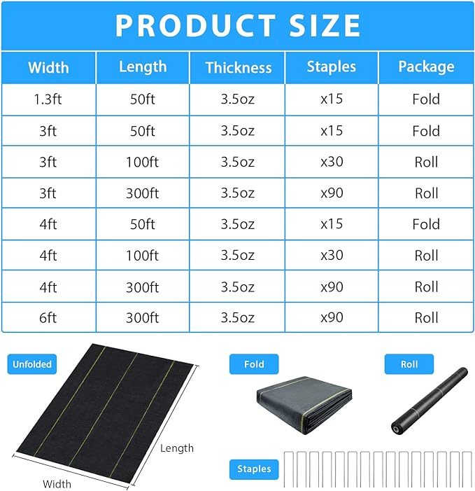 3ft x300ft Black Weed Barrier Landscape Premium Fabric-Heavy Duty Woven Ground Cloth with Superior Permeability Weed Control Convenient Design