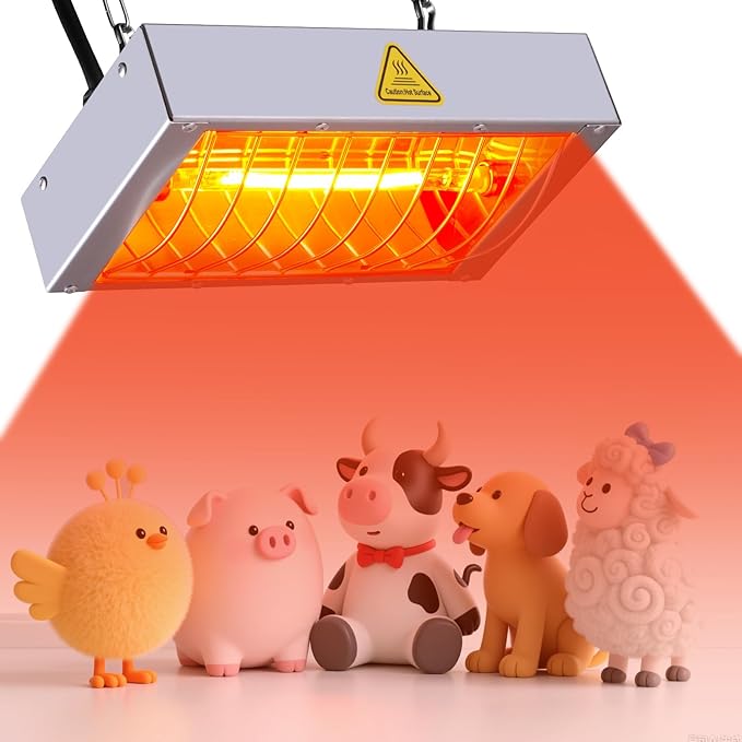 Chicken Coop Heat Lamp,400W High-Power Adjustable Chicks House Brooder Heater Warmer Lamp for Supplies Livestock,Heats Faster,Stays Hotter Longer (L9xW6xH2 inch)