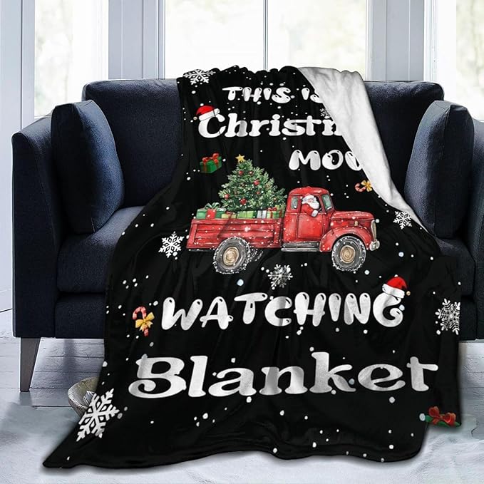 Dynova Christmas Truck Blanket Cozy Plush Snowflakes Throw Blankets Fuzzy Flannel Fleece Christmas Decor Gifts for Girls Boys Women Men 80"X60"