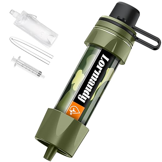 Straw Water Filter - Portable Water Purifier, Water Filtration System, Reusable Water Straw Purification - Outdoor Emergency and Survival Gear for Hiking, Camping Accessories and Travel