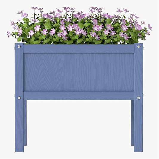 Raised Garden Bed with Drainage Hole Waterproof HDPE Elevated Planter Box with Legs Stable and Durable to Plant Herb Vegetable Flower,Patio,Balcony Outdoors/Indoors Navy