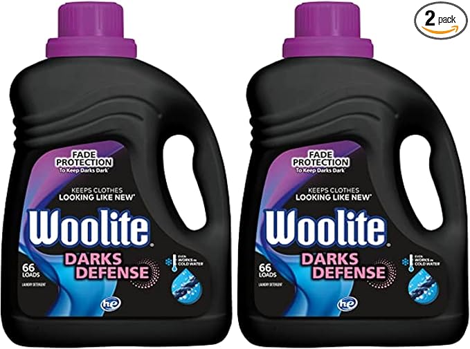 Woolite Darks Defense Liquid Laundry Detergent | 66 Loads | 100 Fl Oz | HE & Regular Compatible | Pack of 2