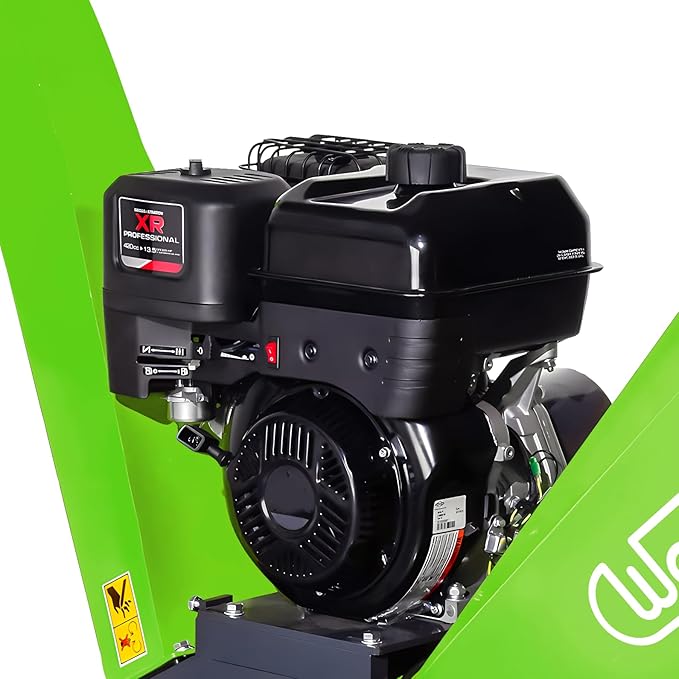 420cc 14HP 6-Inch Wood Chipper Shredder Mulcher E-Start Gas Powered B&S Engine EPA Certified with Towbar/Emergency Stop Button (B&S Engine, Electric Start)