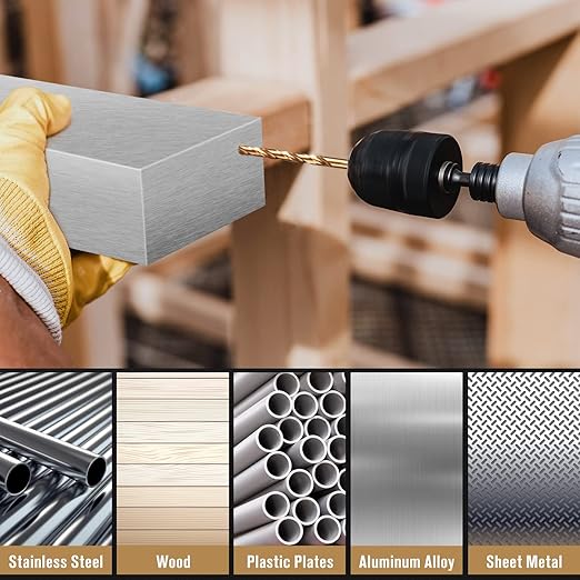 M35 Cobalt Drill Bit Set 29pcs, High Speed Steel Drill Bit Set for Hardened Metal, Stainless Steel, Cast Iron and Wood Plastic with Indexed Round Case, 1/16"-1/2"