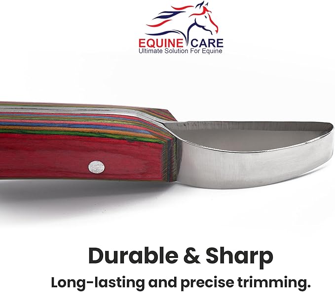 Double-Edged J2 Stainless Steel Hoof Trimming Loop Knife with Sheet Handle - Versatile Farrier Tool for Horse & Cow Hoof Care, Ideal for Farriers & Horse Owners.