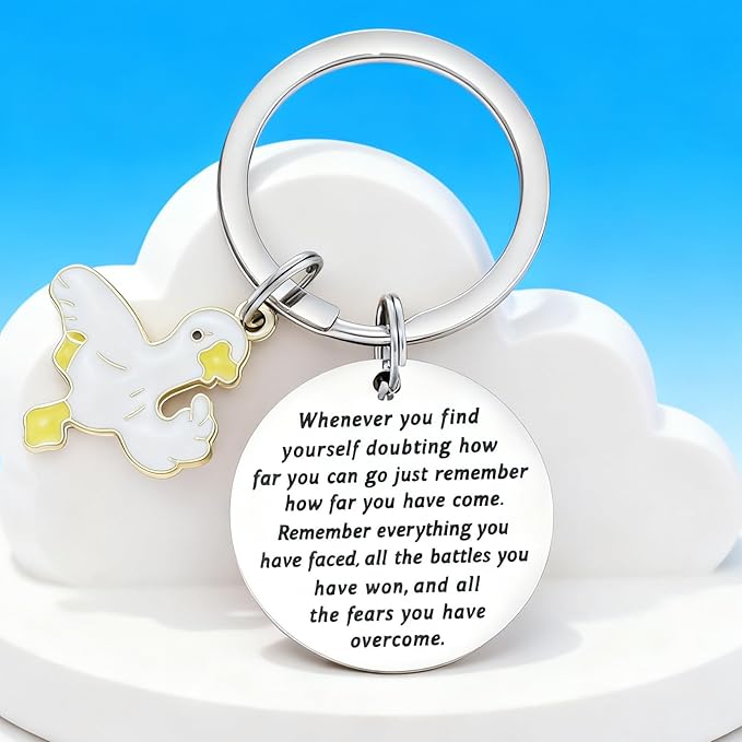 Duck Birthday Gifts for Women Men Ducks Lovers Themed Jewelry Lucky Yellow Duck Key Chain