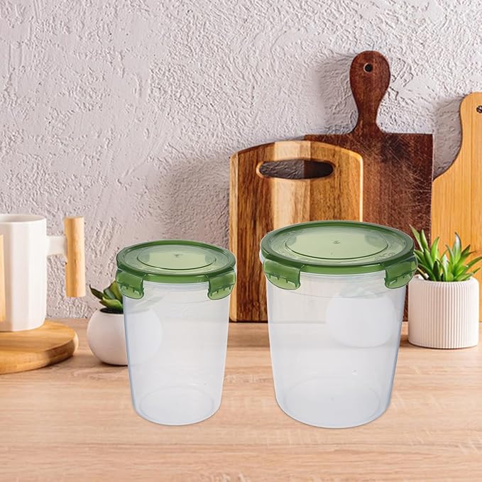 2pcs 2pcs Kitchen Grain Storage Containers with Airtight Sealed Lids Food Canisters for Dry Goods and Vegetable Pantry Organizers