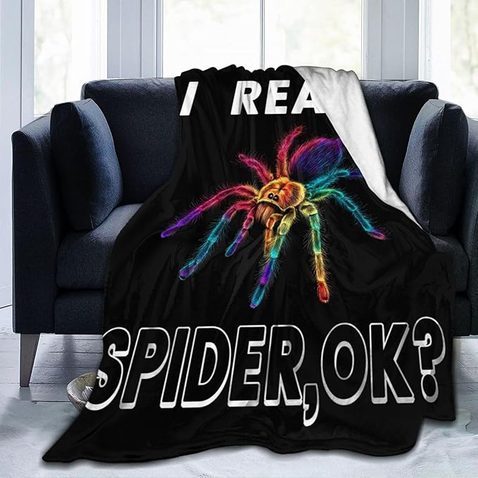 Spider Blanket Gifts for Girls Women Halloween Spider Throw Blankets Cozy Plush Fleece Flannel Fuzzy for Boys Men Decor 80"X60"