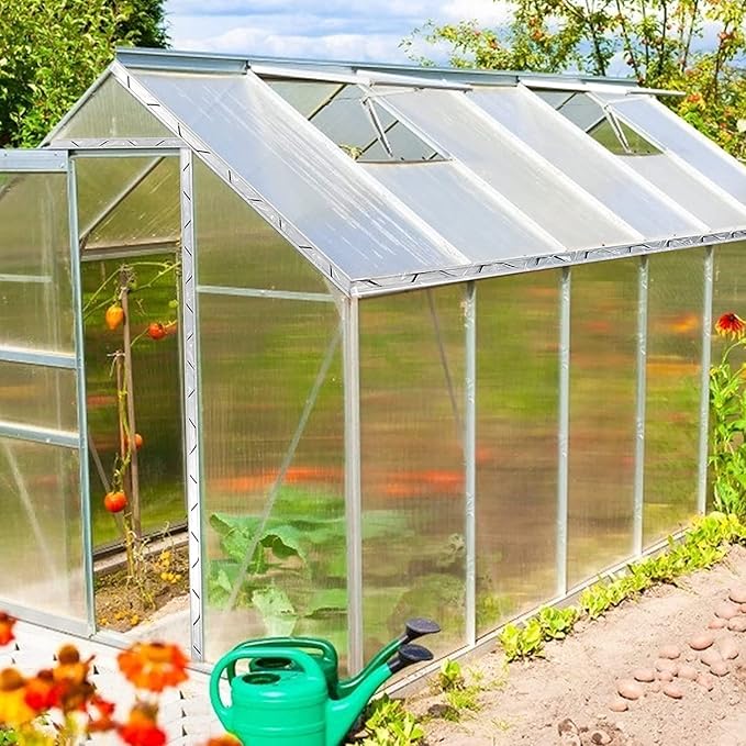 Spring Wire & Lock Channel - 20 Sets PVC Coated Spring Wire & Aluminum Alloy U-Channel Bundle with Nylon Gloves, 6.6 ft Farmer Greenhouse Frame Kit for Fix Poly Film Shade Cloth