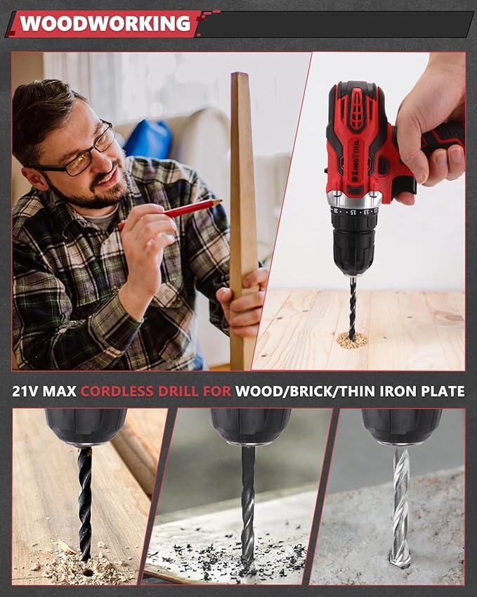 KINGTOOL Home Tool Set Kit - 286 PCS Home Auto Repair Tool Kit with Rolling Tool Box, Mechanic Tool Sets with 21V Max Cordless Power drill, Perfect for Homeowner, Diyer, Handyman