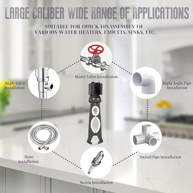 Bathroom Wrench, ABS Wrench Faucet Plumbing Tool, Plumber Sink Installation Pipe Extractor, Multi-Function Installation Tool, Suitable for Installing Pipes under Bathrooms,Toilets,Kitchens,and Sinks