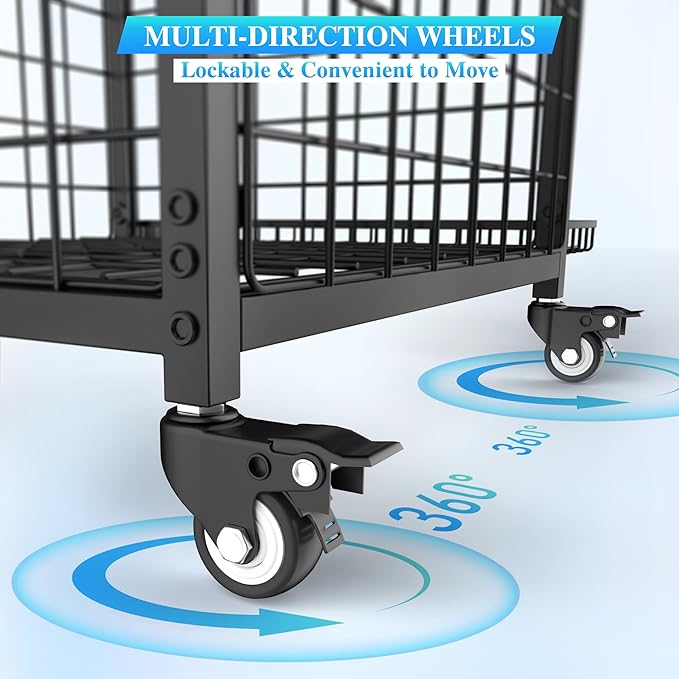 Sports Equipment Garage Organizer,Garage Ball Storage Rack for Sports with Wheels-Upgraded 3 Layers Sports Organizer Rack Outdoor Basketball Racks for Balls with Holder and Hooks