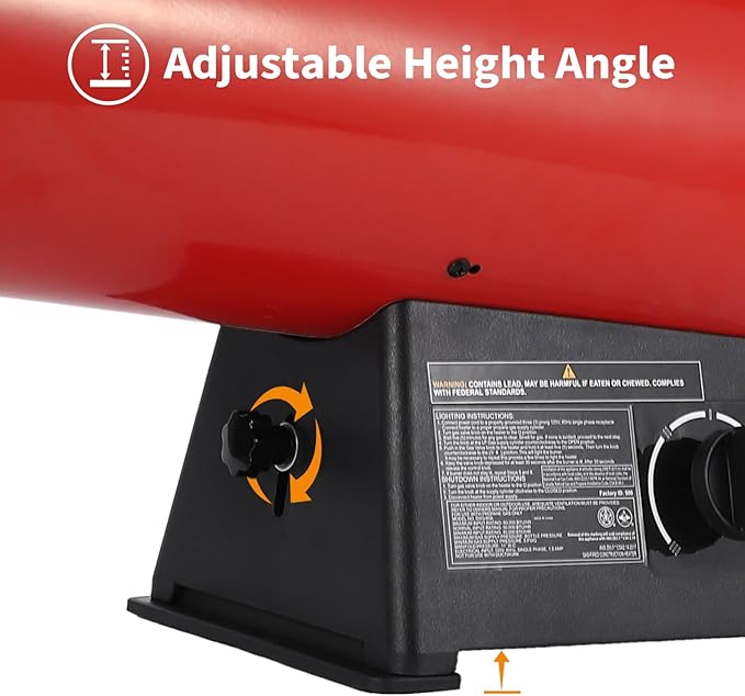 60,000 BTU Forced Air Propane Heater,10 ft Hose with Regulator Included,Portable for Garage,Shop, Jobsite,Construction Sites