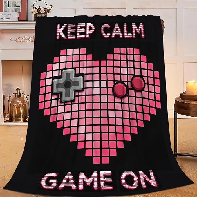 Gaming Blanket Gifts for Girls Boys Gamer Throw Blankets Cozy Plush Fleece Video Game Decor Flannel Fuzzy for Kids 50"X40"