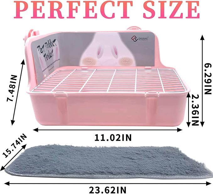 Guinea Pig Litter Box Corner Bunny Toilet Small Animal Potty Training with Dustpan Broom Chew Toys for Chinchilla Ferret Hedgehog Gerbil (10 Pcs)