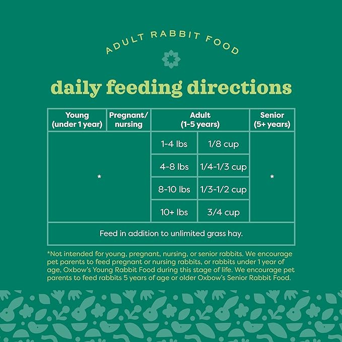 Oxbow Essentials Rabbit Food, Adult Rabbit, Made with Oxbow Timothy Hay, Pet Pellets with Vitamins & Minerals, Small Animal Pet Products, Bunny Supplies, Made in USA, Bunny Food, 5 lb