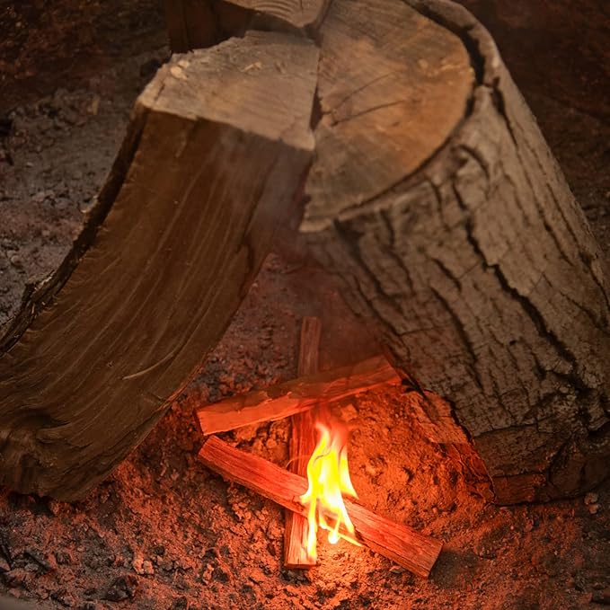 8lb Burlap Bag of Fatwood Fire Starter Sticks - Gift Set of Fatwood Sticks - Comes in a Stylish Jute Bag - Easy & Safe Way to Start a Fire with Just 2 Pieces - 8 Pound Sack by Billy Buckskin