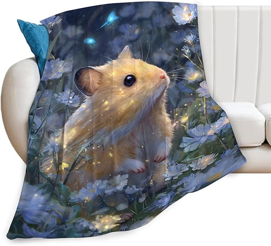 Hamster Blanket Gifts for Girls Boys Guinea Pig Lover Throw Cozy Plush Fleece Flannel Lightweight Fuzzy Blankets for Women Men 50"X40"