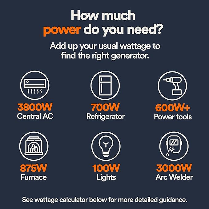 Generac 19,300 Starting Watt Portable Gas Generator - Electric Start - Home Backup or RV Ready - Heavy Duty Frame - Quiet, Long Runtime, Emergency Power - 49-State Compliant