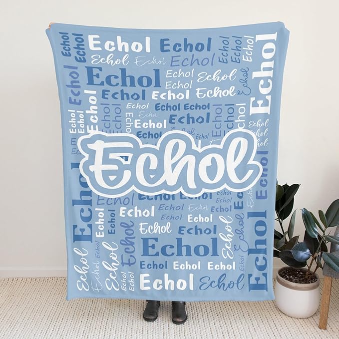Custom Blanket with Name Personalized Blankets for Kids Adult Boys Girls Flannel Monogrammed Customized Blankets Throw (60''x80'')