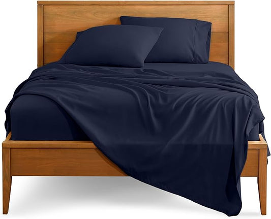 Bare Home King Sheet Set - Luxury 1800 Ultra-Soft Microfiber King Bed Sheets - Double Brushed - Deep Pockets - Easy Fit - 4 Piece Set - Bedding Sheets & Pillowcases (King, Midnight Blue)