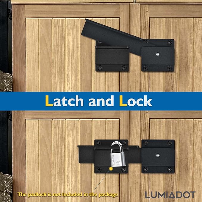 Flip Gate Latch Lock with Padlock Hole 2Pack, 3.5mm Heavy Duty Aluminum Alloy Adjustable Door Latch for Sliding Swing Open Door, Outdoor Gate, Wooden Fence, Barn Door, Shed, Garage, Yard