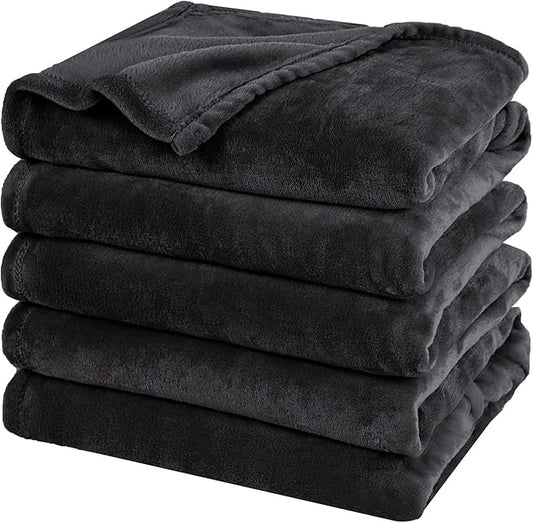 PHF Oversized King Fleece Blanket 120"x120", No Shed No Pilling Big Soft Blanket, Extra Large 10'x 10' Lightweight for Bed, Sofa Travel and Camping, Suitable for All Season, Black