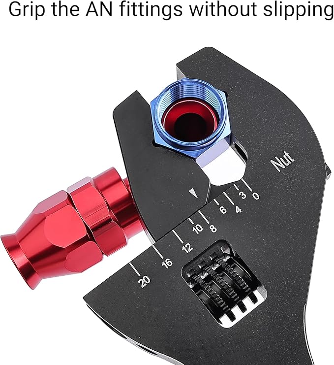 EVIL ENERGY AN Fitting Wrench, 3AN-20AN Adjustable AN Wrench Aluminum Hose Fitting Tool 6 Inch