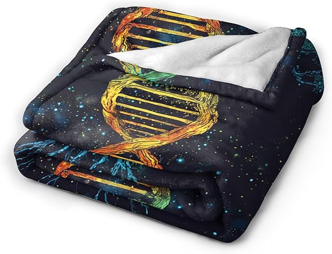 Dynova Tree of Life Blanket Cozy Plush Galaxy DNA Throw Blankets Fuzzy Flannel Fleece Gifts for Girls Boys Women Men Decor 50"X40"