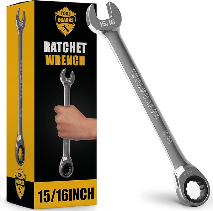 TOOLGUARDS 15/16'' Wrench - Ratcheting Wrench - Slim Profile - Ratchet Wrench - 100% Lifetime Satisfaction Guarantee