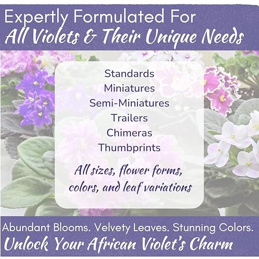 African Violet Fertilizer | Premium Liquid Plant Food for Strong Roots & Lush Blooms | Gentle, Balanced 3-3-3 Formula with Essential Micronutrients | Sea Kelp, Humic & Fulvic Acid | Made in USA | 8 oz