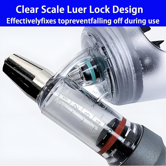 5ML Livestock Syringe Gun, Automatic Self Refill Injection Gun Continuous Adjustable Bottle Attachment Livestock Animal Syringe with 10 Needles, for Chicken, Duck, Pig, Sheep, Cow Poultry