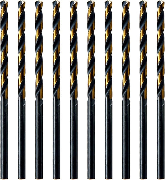 MAXTOOL No.35 10pcs Identical Jobber Length Drills Dia 0.110" HSS M2 Twist Drill Bits Wire Gauge Gage Numbered Straight Shank Drills; JBN02H10R35P10
