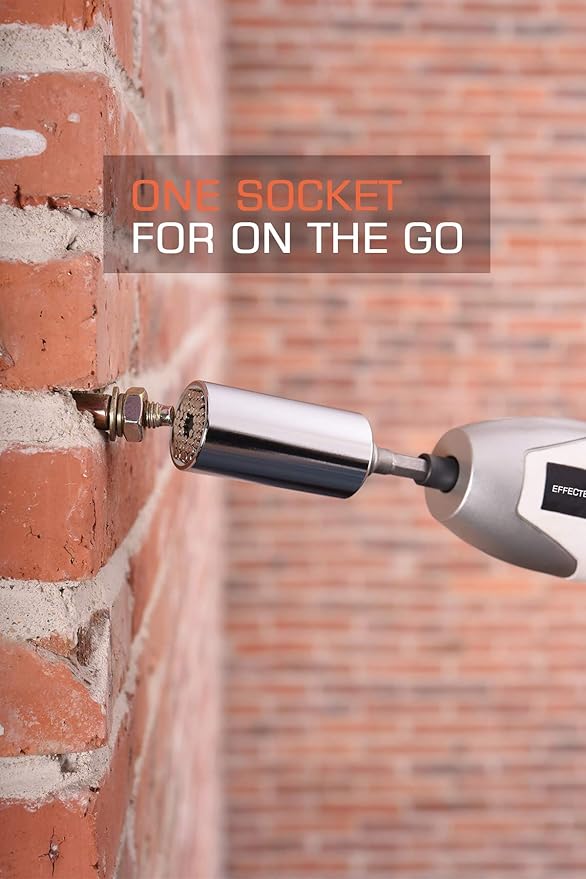 Universal Socket, Self-adjusting Socket Fits Standard 1/4'' - 3/4'' Metric 7mm-19mm, Adapter Sockets for Wrench Ratchet & Power Drill, Tools Gifts for Men Him Husband Dad Father DIY Handyman Women