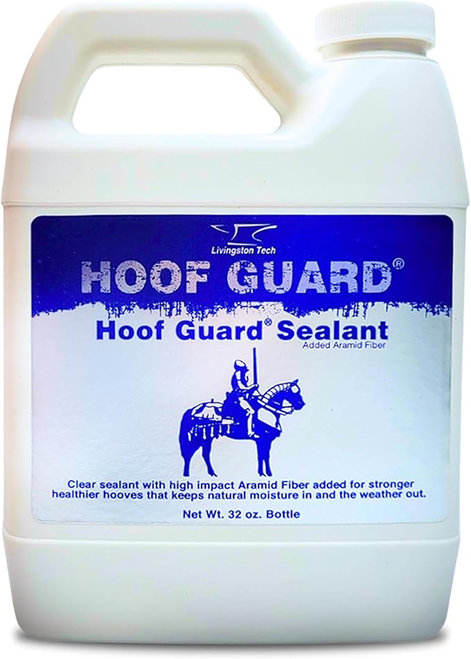 Fiber- Fortified Hoof Guard Sealant 32oz – Pro-Grade Formula Hoof Protector with Aramid for Stronger Hooves – Helps Fill Cracks & Lock in Moisture - Shields Against Thrush, UV Damage & Brittleness