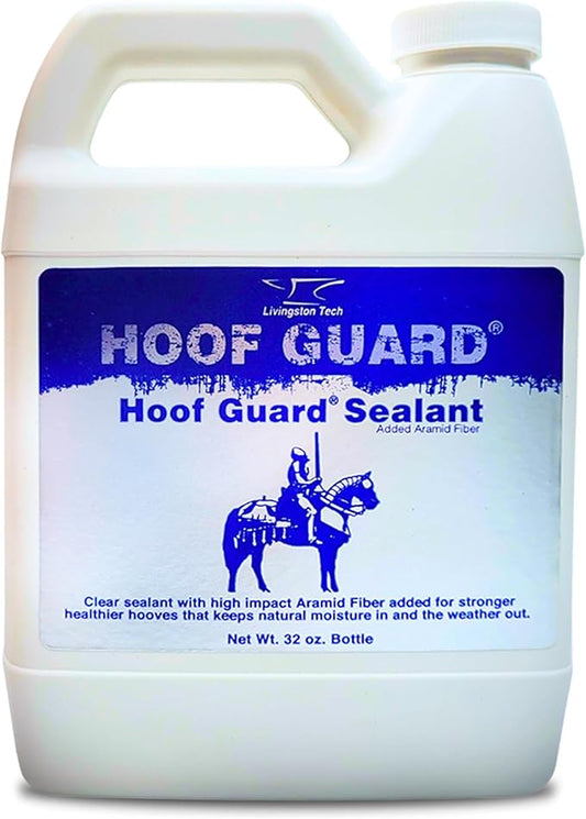Fiber- Fortified Hoof Guard Sealant 32oz – Pro-Grade Formula Hoof Protector with Aramid for Stronger Hooves – Helps Fill Cracks & Lock in Moisture - Shields Against Thrush, UV Damage & Brittleness
