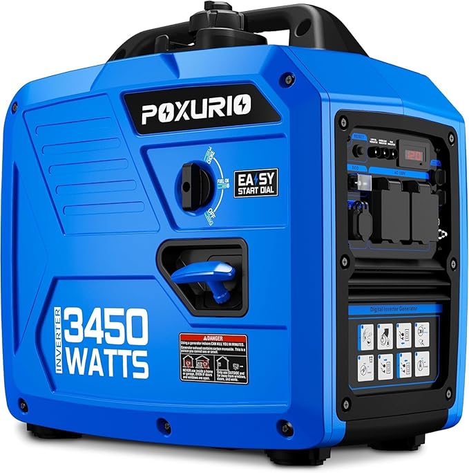 3450-Watt Portable Inverter Generator for Home Use, 1.6Gallon Large Fuel Tank Up to 8.3 Hours Use, 120V Gas Powered Generator Super Quiet - EPA Compliant
