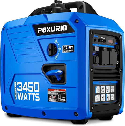 3450-Watt Portable Inverter Generator for Home Use, 1.6Gallon Large Fuel Tank Up to 8.3 Hours Use, 120V Gas Powered Generator Super Quiet - EPA Compliant
