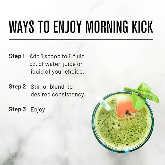 ROUNDHOUSE PROVISION Morning Kick by Chuck Norris - Watermelon Mint Flavor - Greens Superfood Powder with Probiotics, Collagen Peptides & Ashwagandha to Help Support Gut & Joint Health, 3 Pack