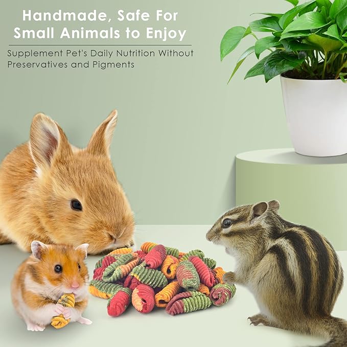 ERKOON Chinchilla Treats, Timothy Grass Chew Toys for Teeth for Rabbit Guinea Pig Gerbil Rat Dwarf Hamster (Treats)