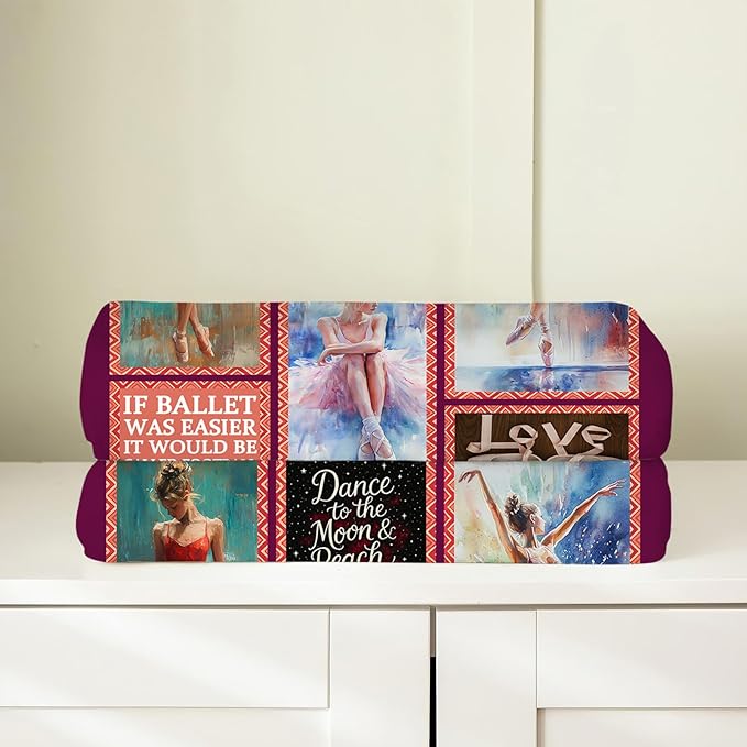 Ballet Blanket, Ballet Dancer Throw Blanket, Ballerina Gifts Blankets Stuff Fleece Flannel Plush for Girls Women Dancers Lovers Adults Soft Bedding Gift for Sofa Bed Office Home Decor 80"x60"