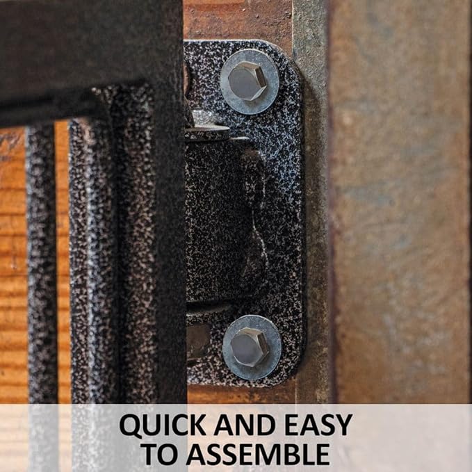 Easy-Up Titan Horse Stall Gates | Heavy-Duty Steel Construction | Rust-Resistant Finish | Ideal for Barn, Farm & Equestrian Use | Gate with Drop Down Yoke - 48" Wide | Color Black Armor