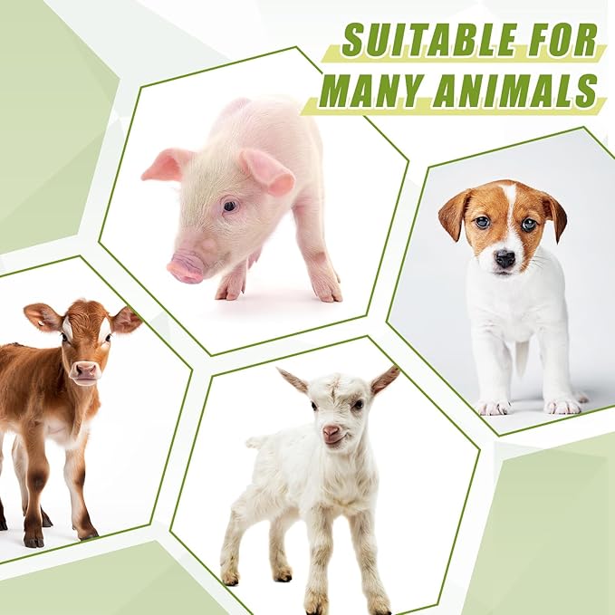 2 Pack 8l Lamb Milk Feed Bucket Multiple Teat Large Capacity Plastic Goat Milk Feeding Bucket Green Animal Feed Pot Lamb Feeder Bottle for Farm Sheep Livestock Cattle Animal(5 Mouths)