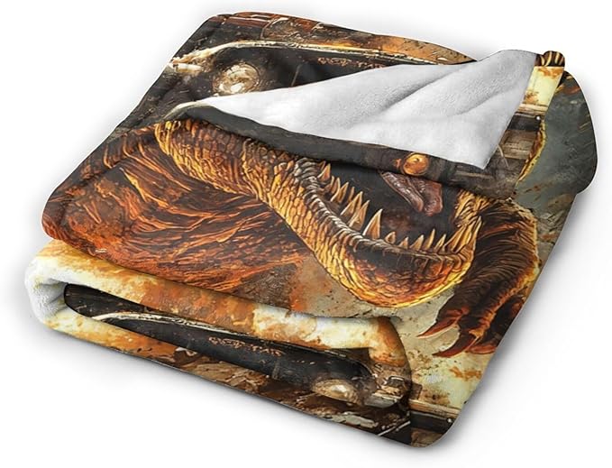 Cool Dinosaur Throw Blanket Dinosaur Truck Blankets Disk Fleece Plush Super Soft Cozy Warm Lightweight Musical Instrument Decor Gifts for Boys Girls Kids Adults Men Women 40" x 50"