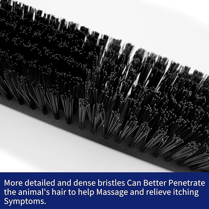 Livestock Scratch Brush With 8 Screws，Animal Back Scratching Brush for Cow,Cattle,Sheep, Horses,Pigs，Massage Grooming Tool (Black, 2pcs)