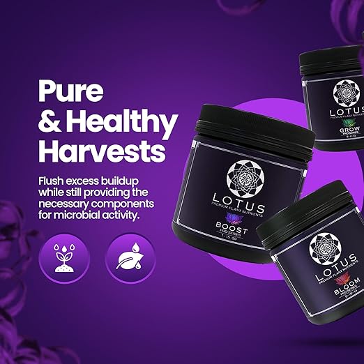 Lotus Nutrients Starter Kit (Bloom, Boost, and Grow) - Most Advanced Plant Nutrients and Bloom Booster - Powder Plant Fertilizer for Soil, Coco Coir, Hydroponics - Plant Food for Any Medium