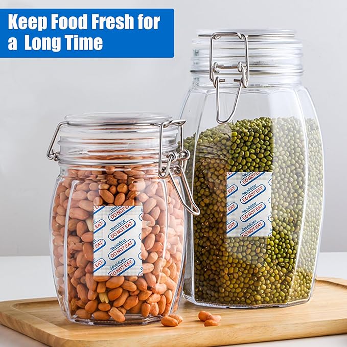 100 Packs 400CC Food Grade Oxygen Absorbers (10 Pack in Individual Vacuum Bag)-for Long Term Food Storage & Survival，Mylar Bags, Canning, Harvest Right Freeze Dryer, Dehydrated, and Preserved Foods