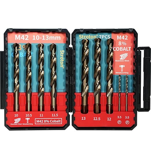 Metric M42 8% Cobalt Drill Bits Set for Stainless Steel and Hardened Steel (10-13mm/7PCS)