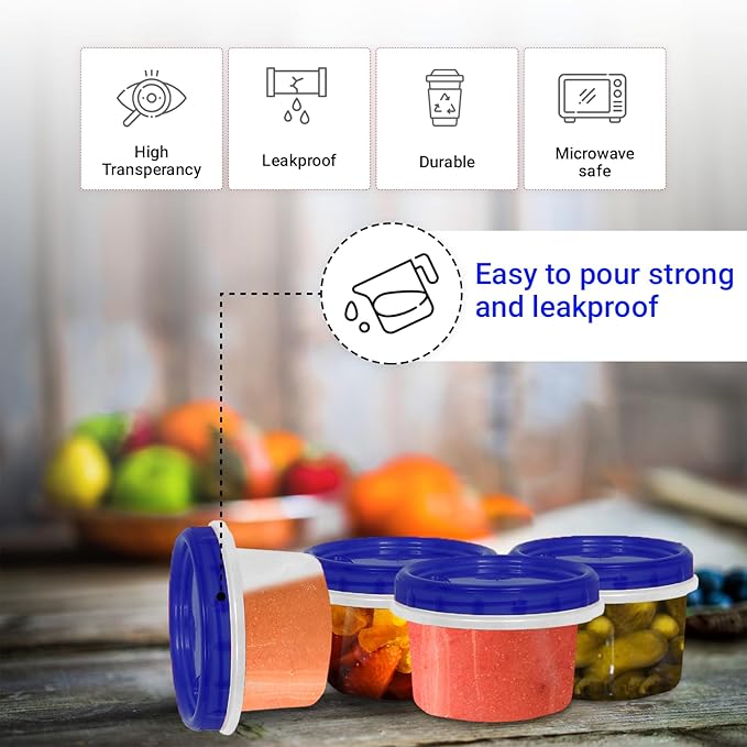 HomeyGear Twist Top Food Deli Containers Screw And Seal Lid 16 Oz Stackable Reusable Plastic Storage Container 12 Pack.